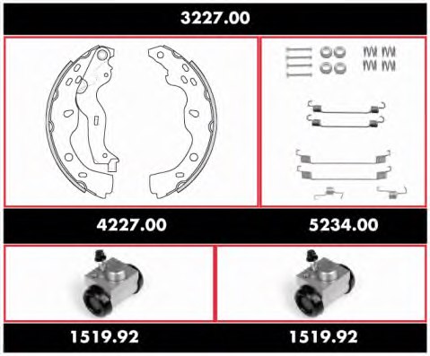REMSA 3227.00 Brake Set, drum brakes